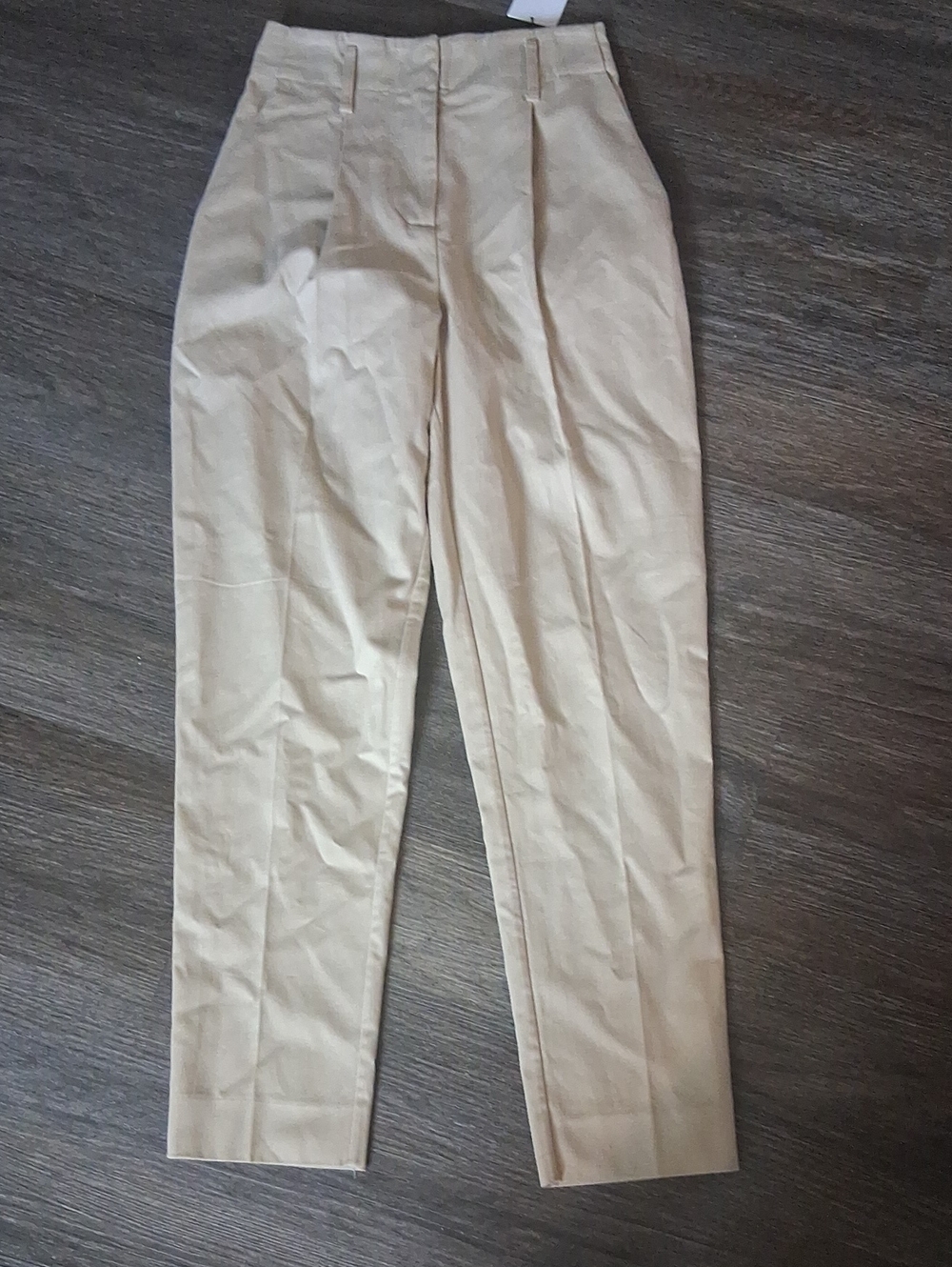 Equipment High-Rise Pleated Chinos in Light Tan